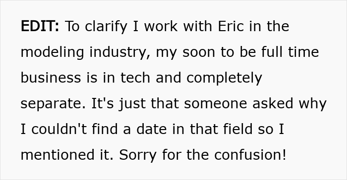 A screenshot from the article, about a model friend discussing his job in the modeling industry. A screenshot from the article, about a model friend discussing his job in the modeling industry.