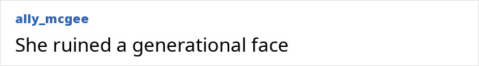 User critique expressing disappointment over a supermodel's viral transformation.