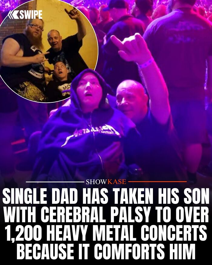 A wholesome story of a dad and his son with cerebral palsy enjoying a heavy metal concert together.