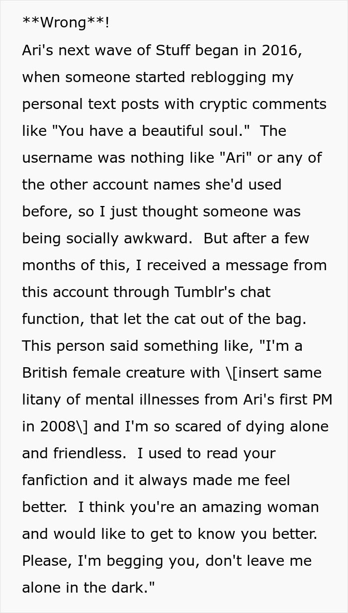 Online Stalker Freaks Out After Woman "Steals" Her Fictional Boyfriend Online Stalker Freaks Out After Woman "Steals" Her Fictional Boyfriend