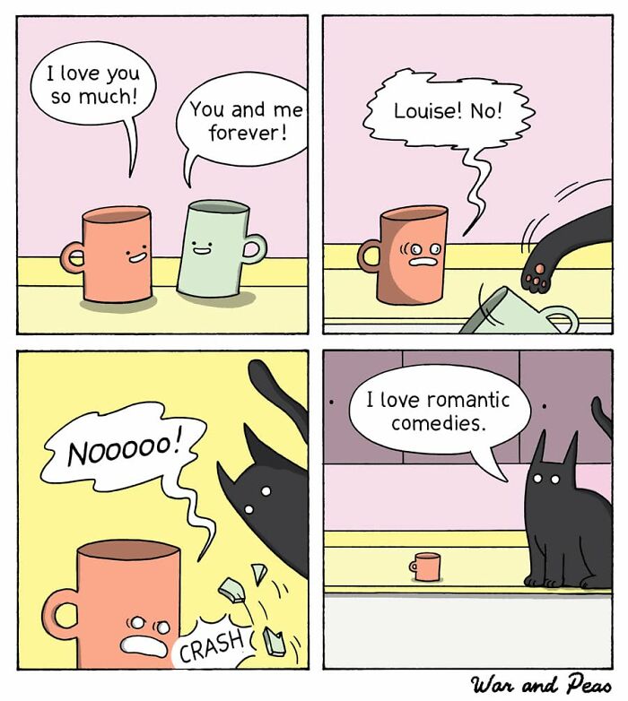 50 Hilarious Cat Comics By ‘War And Peas’ That Capture The Chaos Of Living With Feline