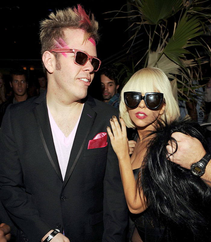 Perez Hilton crisis deepens, at a club with Lady Gaga, both wearing sunglasses. Perez Hilton crisis deepens, at a club with Lady Gaga, both wearing sunglasses.