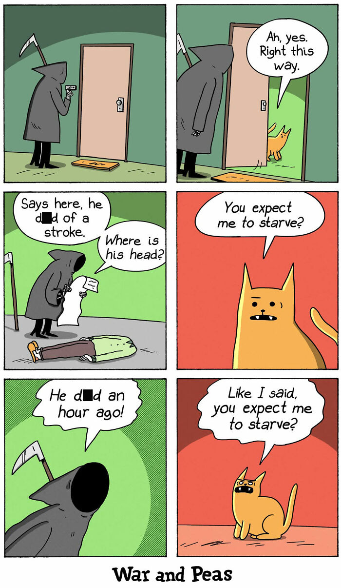 50 Hilarious Cat Comics By ‘War And Peas’ That Capture The Chaos Of Living With Feline