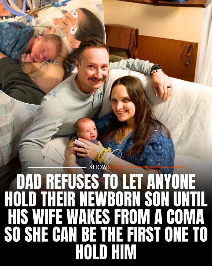 A happy family holds their newborn baby, celebrating wholesome stories of recovery and love