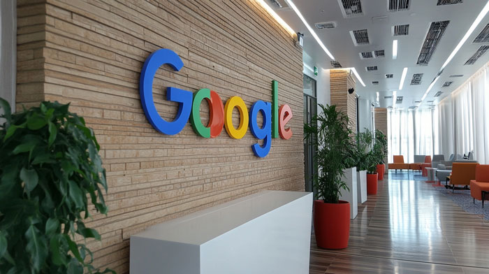 The Google logo in a modern office. Public figures can destroy their legacies.