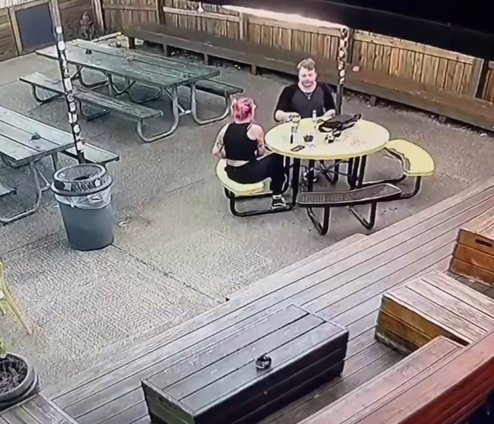 Footage of a woman and man on a second date, before the woman rejects the man. Footage of a woman and man on a second date, before the woman rejects the man.