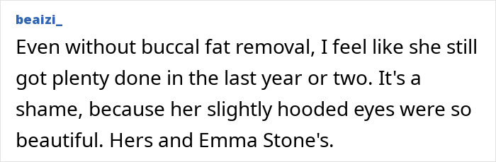 Jennifer Lawrence plastic surgery confession draws backlash. User speculates about her buccal fat removal.