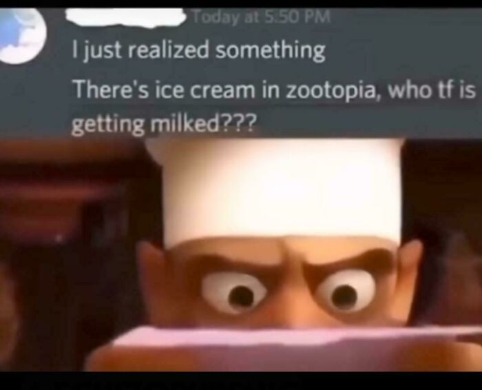A Roses Are Red meme showing a chef with wide eyes, reacting to a query about Zootopia and ice cream.