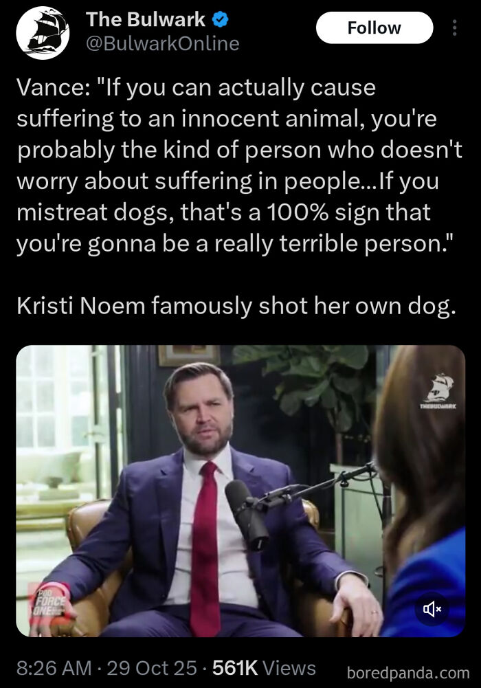 A screenshot of a tweet where JD Vance discusses animal cruelty, highlighting unbelievably stupid people.