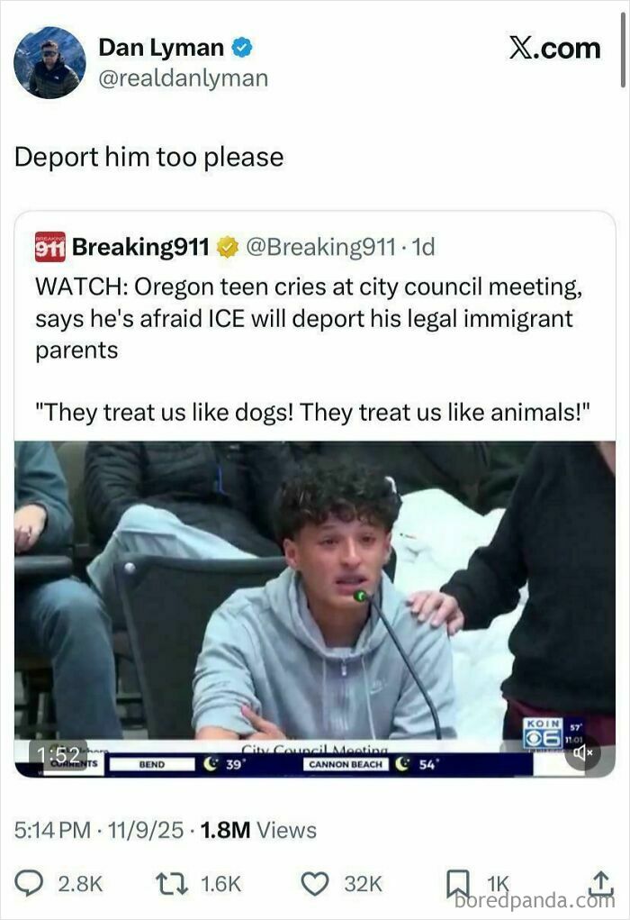 A teenage boy cries at a city council meeting, fearing his parents deportation, sparking unbelievably stupid comments.