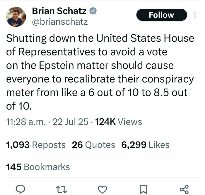 A tweet about the US House of Representatives shutting down to avoid a vote on the Epstein matter, fueling Eat The Rich sentiment.