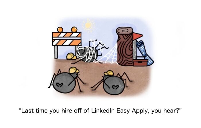 A comic featuring spiders on a construction site, one spinning a web, bringing animals to life.