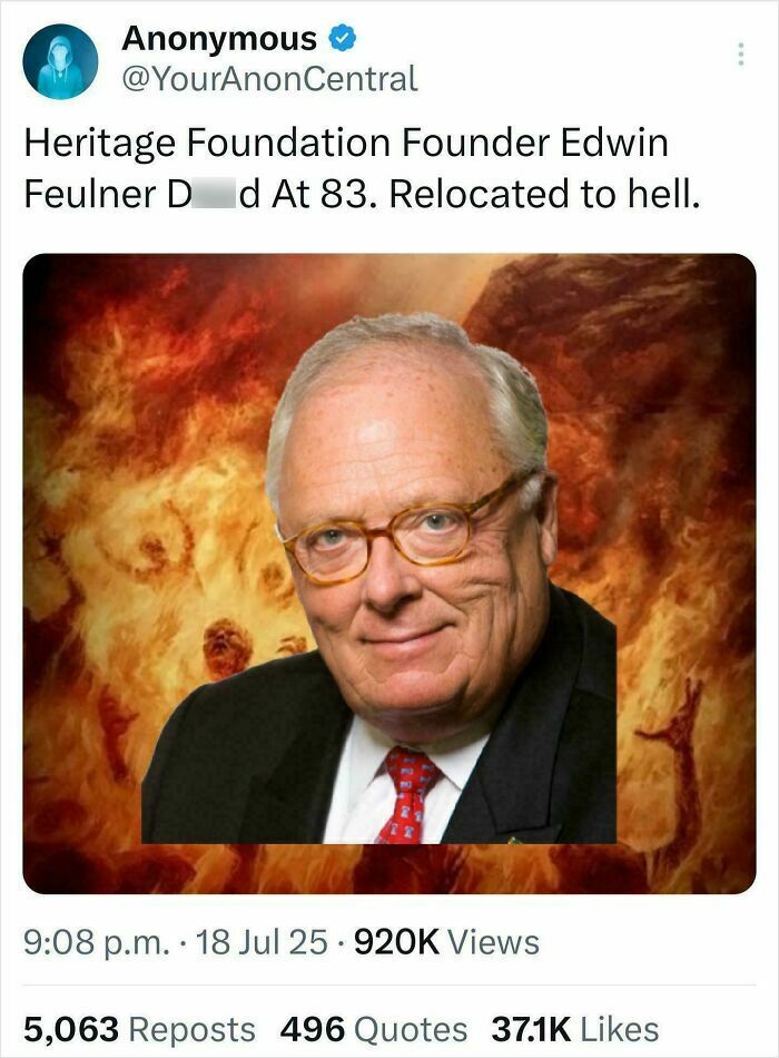 A social media post shows a man in glasses with a fiery background, illustrating an 'Eat The Rich' moment.