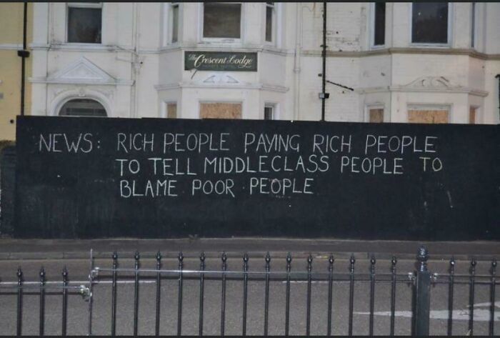 NEWS about rich people blaming poor people is a horrid and sad world reflection.