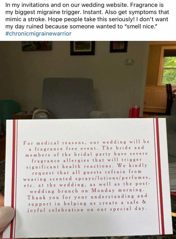 Asking For A Fragrance Free Wedding Doesn’t Seem Too Bad Until You Start Reading The Comments