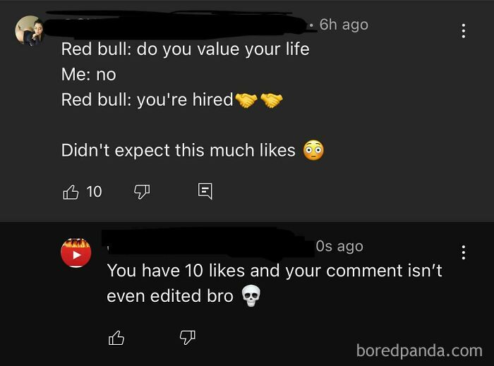 Screenshot of a social media comment section where a user is called out for lying on social media about comment likes.