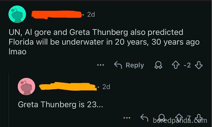 A social media user correcting a false claim about Greta Thunberg's age, showing what happens when you lie on social media.