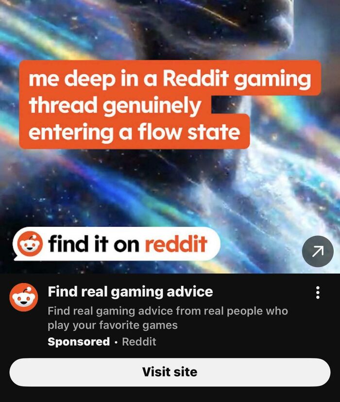 Reddit gaming thread showing cringey people examples and flow state in games.