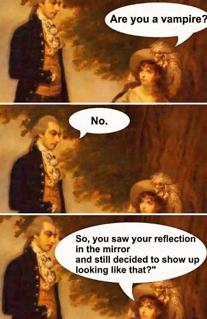 Funny meme about vampires and reflections to help you deal with your hard day.