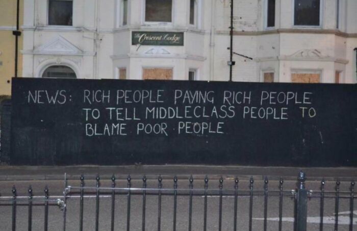 NEWS about rich people blaming poor people is a horrid and sad world reflection.