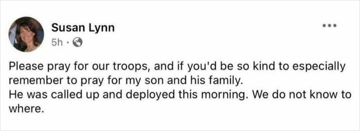 A social media post from Susan Lynn, showing an instance of hypocrisy where someone's words came back to bite them.