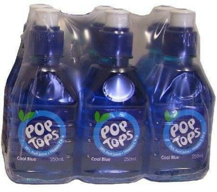 Nostalgic Aussie memories featuring a six-pack of Pop Tops Cool Blue drinks, popular in Australia.