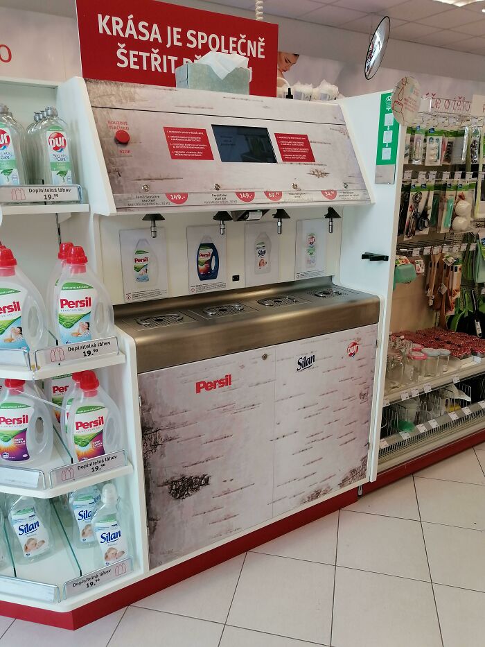 An in-store refill station, showcasing practical product designs for sustainability.