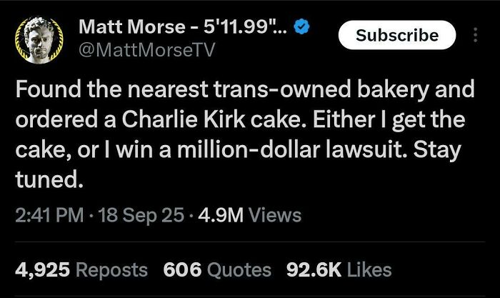 A screenshot of a tweet by Matt Morse, one of the embarrassing lies people spotted on the internet.