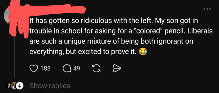 Embarrassing lies people spotted on the internet, illustrating a post about a colored pencil.