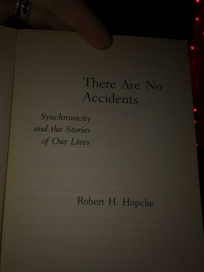 The title page of Robert H. Hopcke's book, There Are No Accidents: Synchronicity and the Stories of Our Lives, showing amazing times something synced just right.