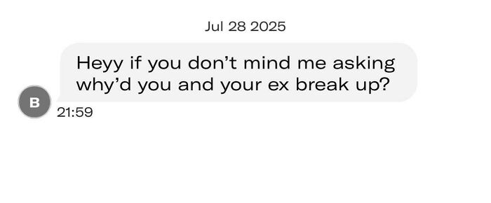 An unhinged Depop buyer asks a seller about their past breakup, making for an unexpected shopping experience.