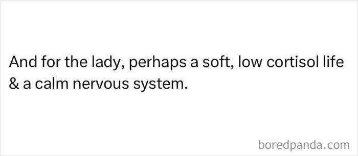 Text meme about living a soft, low cortisol life and calm nervous system