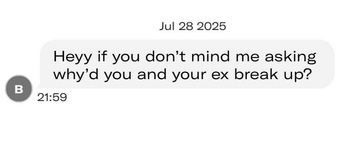 An unhinged Depop buyer asks a seller about their past breakup, making for an unexpected shopping experience.