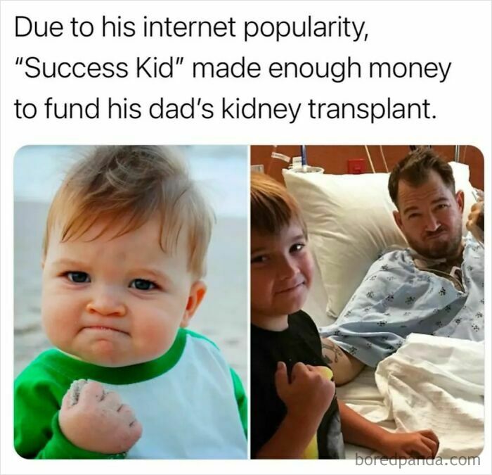 Success Kid's internet fame funded his dad's kidney transplant in hospital