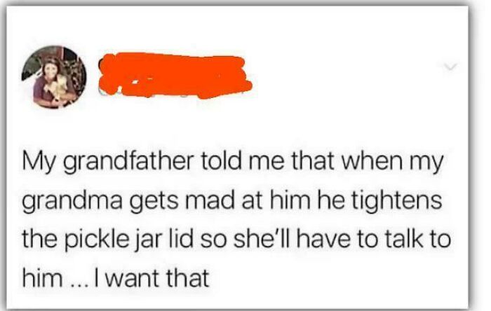 A social media post about a grandfather tightening a pickle jar lid, highlighting heartwarming internet comments.