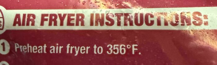An air fryer instructions label showing a preheat step, illustrating funny internet comments about confusing directions.