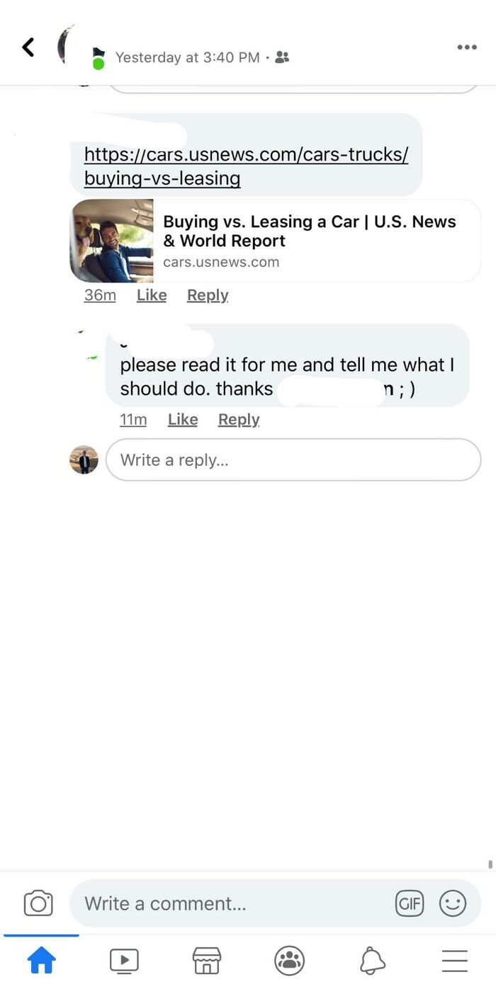 A comment of choosing beggars asking someone to read a linked article and make a decision for them.