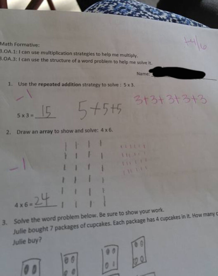 Graded math paper with a point deduction, highlighting teachers who took their jobs too seriously