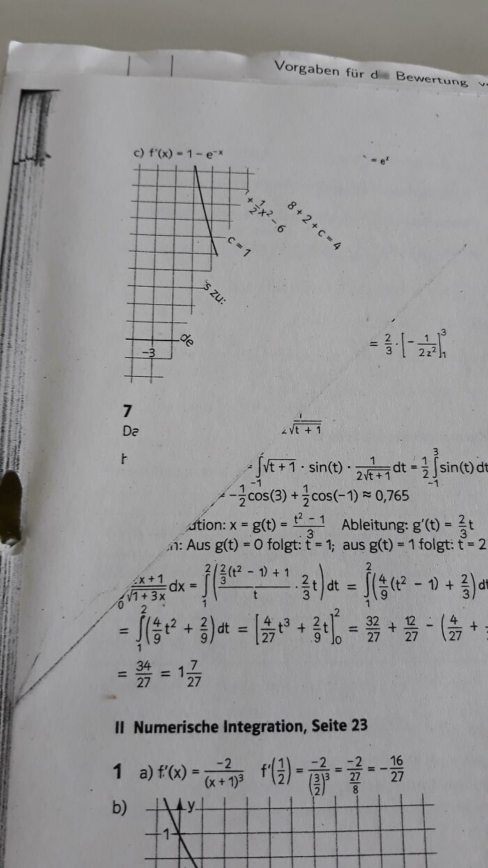 An advanced math exam paper filled with complex equations, showcasing funny teachers