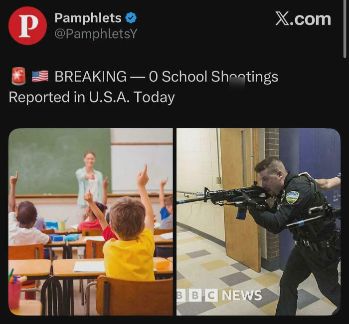 "0 School Sh**tings Reported In USA Today"