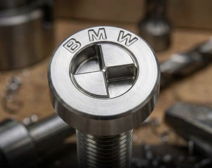 A patented BMW roundel-shaped s***w head designed to stop self-repair, a terrible product design example