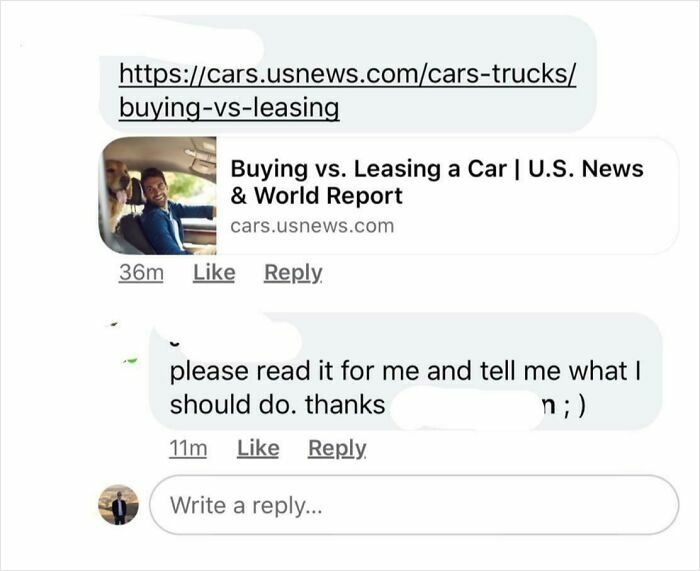 A comment of choosing beggars asking someone to read a linked article and make a decision for them.