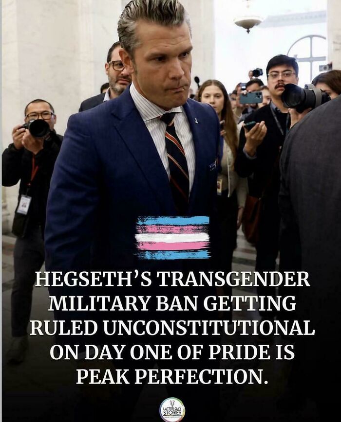 Image about Hegseth's transgender military ban ruled unconstitutional on Pride day