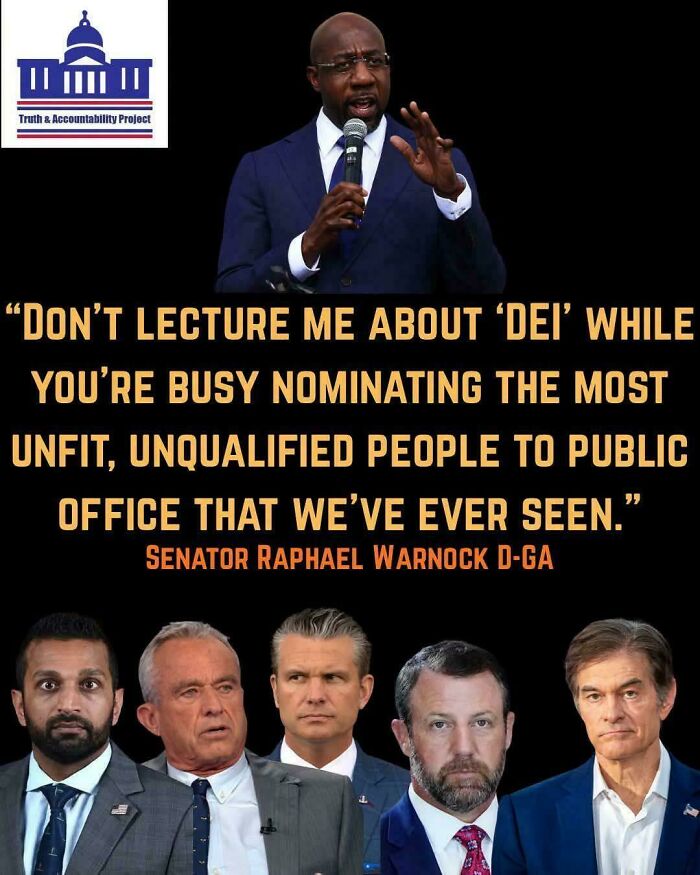 Senator Raphael Warnock criticizes public office nominations and DEI hypocrisy dystopian politics