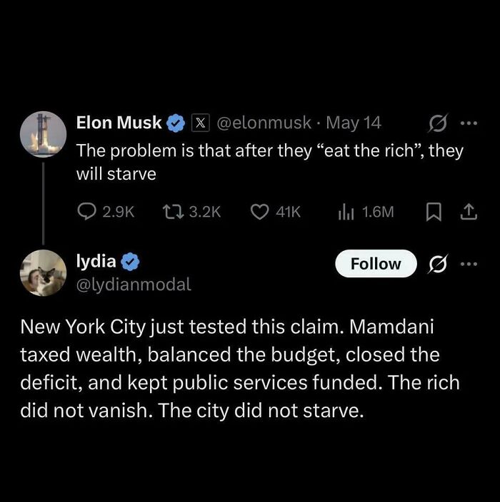 Elon Musk tweet debate on taxing the rich and city budget with public services funding