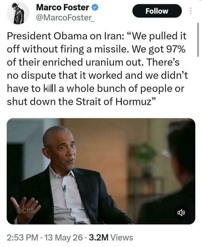 Obama interview discussing success of removing enriched uranium from Iran