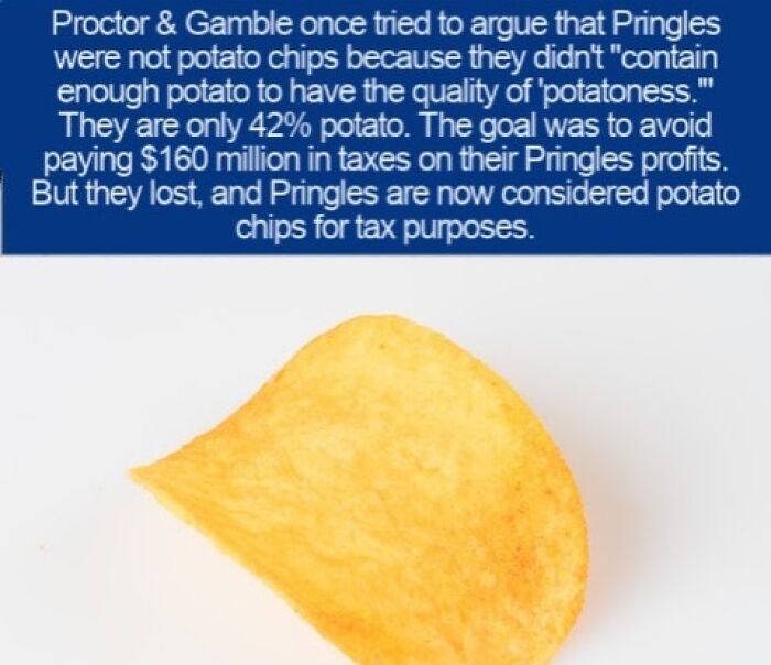 Interesting facts about Pringles displaying a single golden curved potato chip against a plain white background