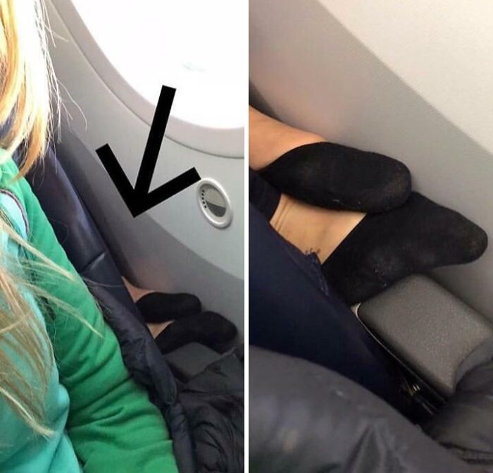 When People Stretch Out On A Plane And Think The Whole Airplane Is Theirs