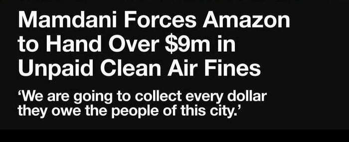 Headline about Amazon fined $9m for unpaid clean air fines in dystopian environment