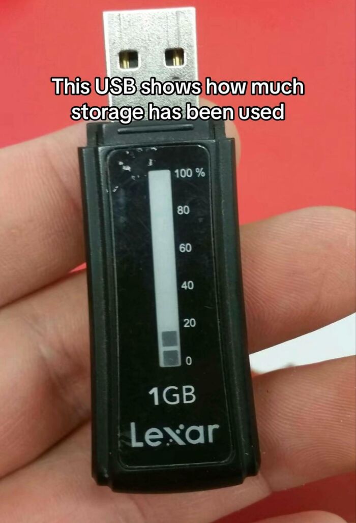 USB drive with storage usage indicator bar for clever designs